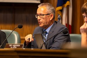 Ward 2 Rep. Tim Gartin during the Ames City Council meeting at Ames City Hall in Ames, Iowa, July 14, 2026.